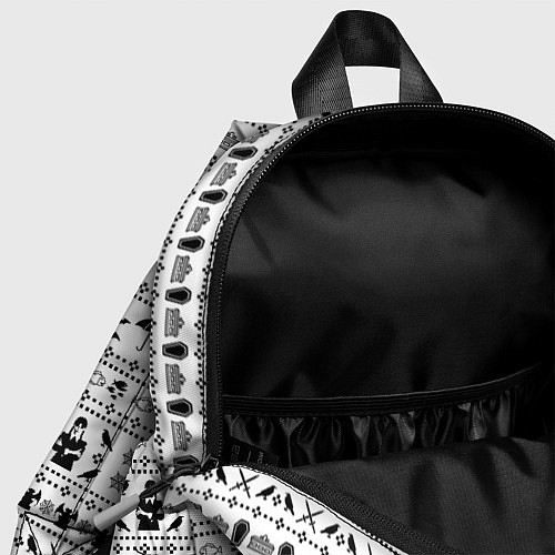 Детский рюкзак Black pattern Wednesday Addams / 3D-принт – фото 4