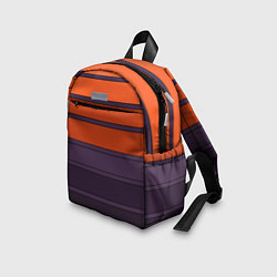 Детский рюкзак Полосатый фиолетово-оранжевый узор, цвет: 3D-принт — фото 2