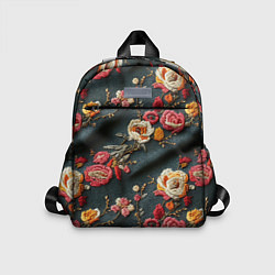 Детский рюкзак Эффект вышивки разные цветы, цвет: 3D-принт