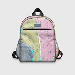 Детский рюкзак Разноцветный фон из треугольников с металлическими, цвет: 3D-принт