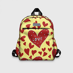 Детский рюкзак Надпись love в красном сердце, цвет: 3D-принт