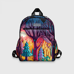 Детский рюкзак Сказочный лес на закате солнца, цвет: 3D-принт