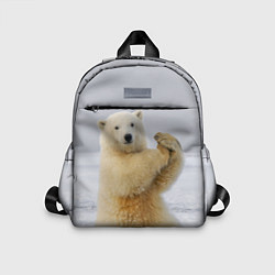 Детский рюкзак Белый медведь разминается, цвет: 3D-принт