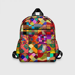 Детский рюкзак Лоскутное шитье, пэчворк из нейросети, цвет: 3D-принт