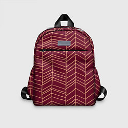 Детский рюкзак Красный фон и пудровые линии паттерн, цвет: 3D-принт