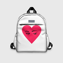 Детский рюкзак Красное сердце - любовь с глазами