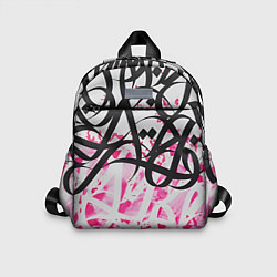Детский рюкзак Черно-розовая каллиграфия, цвет: 3D-принт