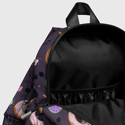Детский рюкзак Паттерн с мопсами и едой / 3D-принт – фото 4