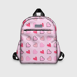 Детский рюкзак Валентинки на нежно-розовом фоне, цвет: 3D-принт