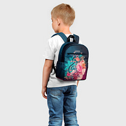Детский рюкзак Цветы и музыкальная нота, цвет: 3D-принт — фото 2