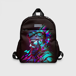 Детский рюкзак Мужчина с бородой в стиле киберпанк, цвет: 3D-принт