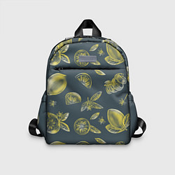 Детский рюкзак Лимоны в карандаше на сером фоне, цвет: 3D-принт