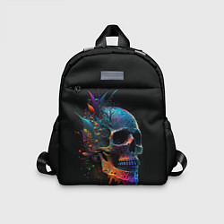 Детский рюкзак Красочный череп с цветами, цвет: 3D-принт