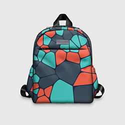 Детский рюкзак Абстрактный паттерн из светло-синих, чёрный и оран, цвет: 3D-принт