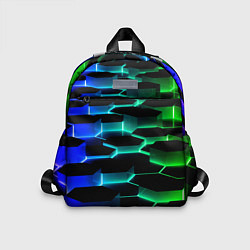Детский рюкзак Неоновый разлом световых плит, цвет: 3D-принт