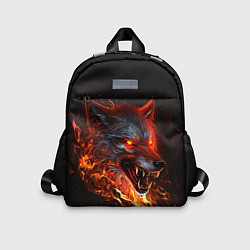 Детский рюкзак Огненный злой волк с красными глазами