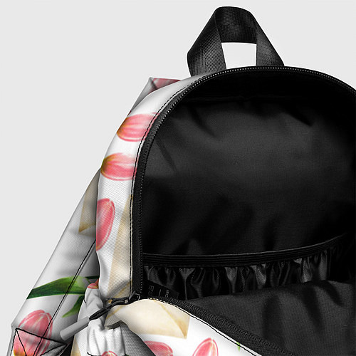 Детский рюкзак Тюльпаны в конвертах - паттерн / 3D-принт – фото 4