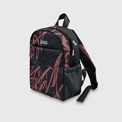 Детский рюкзак Бордовое граффити, цвет: 3D-принт — фото 2