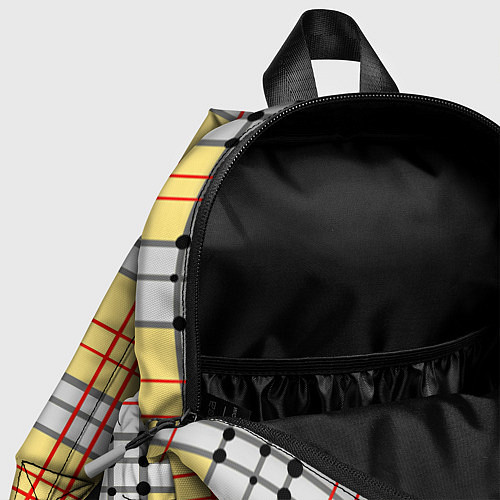 Детский рюкзак Светлые квадраты и линии / 3D-принт – фото 4