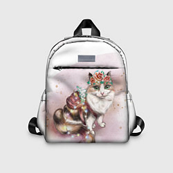 Детский рюкзак Милая кошечка с цветами, цвет: 3D-принт