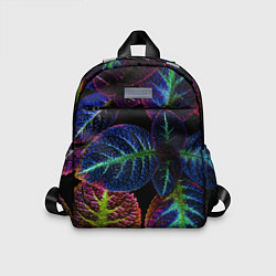 Детский рюкзак Неоновые листья растений, цвет: 3D-принт