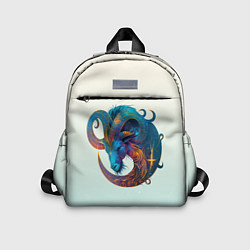 Детский рюкзак Козерог на приятном светлом фоне, цвет: 3D-принт