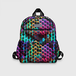 Детский рюкзак Неон и соты, цвет: 3D-принт