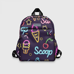 Детский рюкзак Неоновые надписи sweet scoop, цвет: 3D-принт