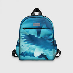 Детский рюкзак Абстрактные светло-синие кубы и другие фигуры, цвет: 3D-принт