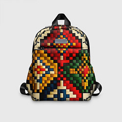 Детский рюкзак Русский узор крестиком, цвет: 3D-принт