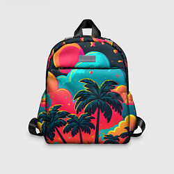 Детский рюкзак Неоновые пальмы на закате