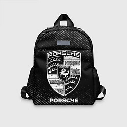 Детский рюкзак Porsche с потертостями на темном фоне, цвет: 3D-принт