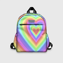 Детский рюкзак Сердце - пастельные цвета, цвет: 3D-принт