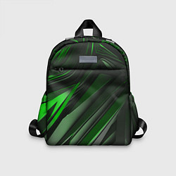 Детский рюкзак Green black abstract, цвет: 3D-принт