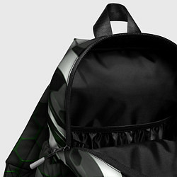 Детский рюкзак Черные плиты и зеленая сетка, цвет: 3D-принт — фото 2