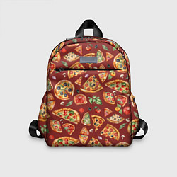 Детский рюкзак Кусочки пиццы ассорти - акварельный паттерн, цвет: 3D-принт