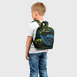Детский рюкзак Синий лист абстракция, цвет: 3D-принт — фото 2