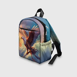 Детский рюкзак Орел с мечом в облаках на закате, цвет: 3D-принт — фото 2