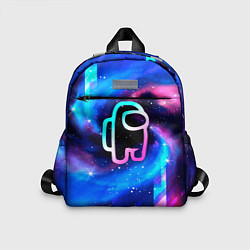 Детский рюкзак Among Us неоновый космос, цвет: 3D-принт
