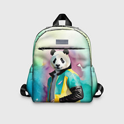 Детский рюкзак Прикольный панда в модной куртке, цвет: 3D-принт