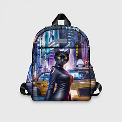 Детский рюкзак Модная чёрная кошечка в Нью-Йорке, цвет: 3D-принт