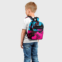 Детский рюкзак Quake - neon gradient: символ сверху, цвет: 3D-принт — фото 2