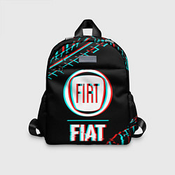 Детский рюкзак Значок Fiat в стиле glitch на темном фоне