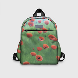 Детский рюкзак Красные маки в поле, цвет: 3D-принт