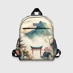Детский рюкзак Японский пейзаж - акварель, цвет: 3D-принт