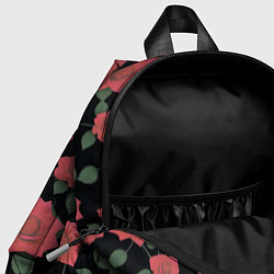 Детский рюкзак Алые розы на черном, цвет: 3D-принт — фото 2