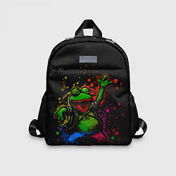 Детский рюкзак Лягушонок Пепе веселится с граффити, цвет: 3D-принт