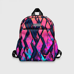Детский рюкзак Розово-голубые соты и разломы, цвет: 3D-принт