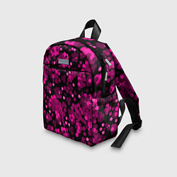 Детский рюкзак Красно розовые конфетти на черном, цвет: 3D-принт — фото 2