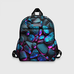 Детский рюкзак Неоновые камни, цвет: 3D-принт